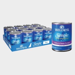 Cans of Wellness simple, limited ingredient diet wet dog food